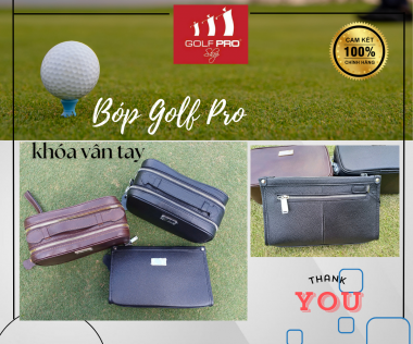 Ví Bóp Vân Tay 2 Ngăn Da Bò Thật - Bảo Mật Tuyệt Đối Cho Golfer