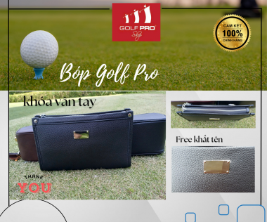 Ví Bóp Vân Tay 2 Ngăn Da Bò Thật - Bảo Mật Tuyệt Đối Cho Golfer