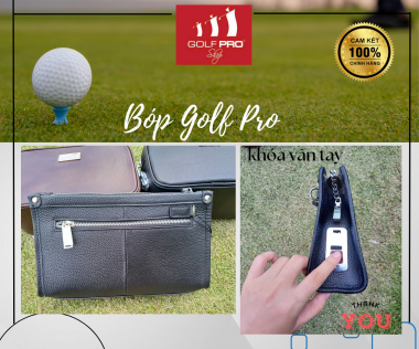 Ví Bóp Vân Tay 2 Ngăn Da Bò Thật - Bảo Mật Tuyệt Đối Cho Golfer