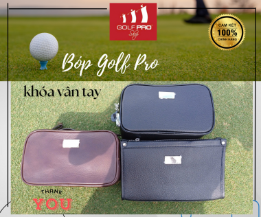 Ví Bóp Vân Tay 2 Ngăn Da Bò Thật - Bảo Mật Tuyệt Đối Cho Golfer